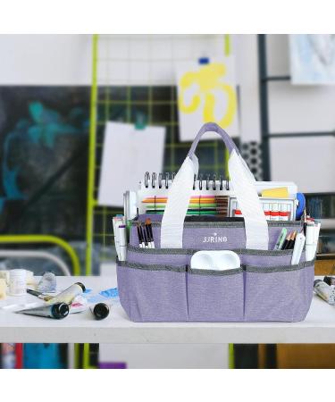 JJRING Craft Organizer Tote Bag - Lilac Art Storage Caddy with Multiple Pockets for School, Scrapbooking, and Office Supplies - Buy Online on GoSupps.com