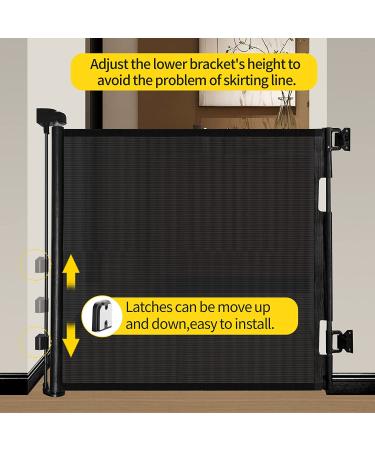 Retractable Baby Gate Mesh Baby Gate or Mesh Dog Gate 33" Tall Extends up to 55" Wide Child Safety Gate for Doorways  Stairs  Hallways  Indoor/Outdoor(33x55 Inch  Black) 33x55 Inch Black - Buy Online on GoSupps.com