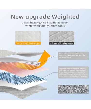 Large Electric Weighted Heating Pad with Fast-Heating Technology for Pain Relief - 6 Temp Settings, Auto Shut Off - Waist/Abdomen/Neck, 12x24 Light Grey - Buy Online on GoSupps.com