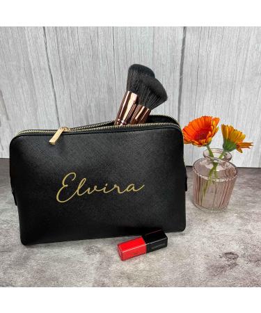 Personalized Cosmetic Bag for Women | Custom Makeup & Cultural Bags | Perfect Birthday & Christmas Gift (Black) - Buy Online on GoSupps.com