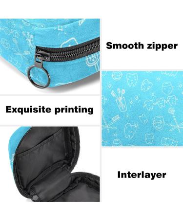 Sanitary Napkin Storage Bag Portable Period Bag for Women Teen Girls Cartoon Teeth Pattern Menstrual Cup Pouch Nursing Pad Holder (Multicolor) Color 3 - Buy Online on GoSupps.com