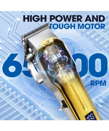 2 in 1 Hair Clipper for Men - Professional Gold Barber Clipper & Trimmers Set Wired/Wireless Zero Gap Beard Trimmer with LED Display 6500 RPM - Buy Now - Buy Online on GoSupps.com