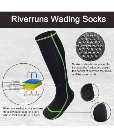 Riverruns Wading Socks  Neoprene Fishing Wader Socks for Men and Women Outdoor Fishing  Surfing  Wakeboarding Neoprene Black XX-Large - Buy Online on GoSupps.com