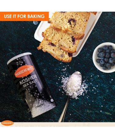 Manischewitz Premium Kosher Salt - Coarse Sea Salt from Pure Mediterranean Sea Salt 454g (Pack of 2) - Refill for Salt Grinder in Easy Pour Canister - Product of Italy - Buy Online on GoSupps.com
