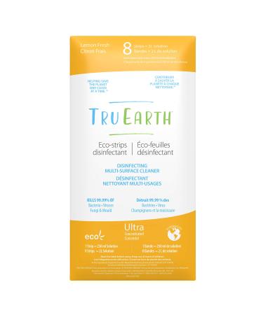 Tru Earth Multi-Surface Cleaner Eco-Strips | Plastic Jug-Free & Easy to Use | 8 Strips Lemon Fresh (Made in Canada) Lemon Fresh 8 count (Pack of 1)
