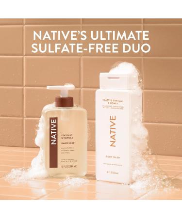 Native Body Wash Contains Naturally Derived Ingredients | For Women & Men Sulfate Paraben & Dye Free Leaving Skin Soft and Hydrated | Toasted Vanilla & Honey 18 oz - Buy Online on GoSupps.com