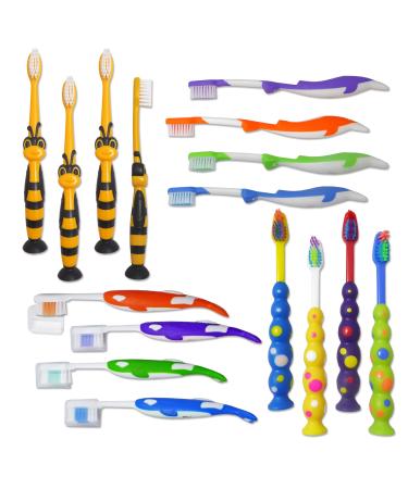 16 children's toothbrushes bulk packs of children's hand brushes (mixed) - Buy Online on GoSupps.com