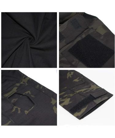 Men's Military Tactical Long Sleeve Shirt | Camouflage Hunting Combat T-Shirt | Rapid Dry Outdoor 1/4 ZIP Airsoft Tops - XS Schwarz - Buy Online on GoSupps.com