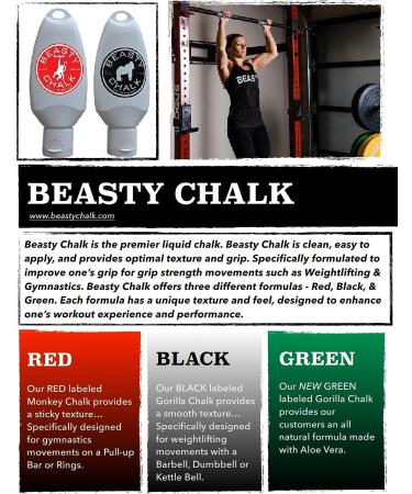 Beasty Chalk Liquid Weightlifting Cross Training Gymnastics Sports 1.5 oz Squeeze Bottles - All Natural or IPA Based - Buy Online on GoSupps.com