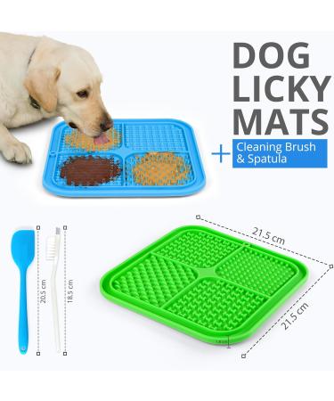 PET Seeker Licky Mats for Dogs with Strong Suction Cups Lick mat for dogs includes Spatula & Brush Specially Designed for Easy Cleaning Premium Dog Food Mat Pack of 2 (Green Blue) - Buy Online on GoSupps.com