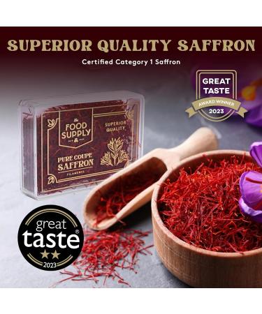 Finest Pure Premium Saffron - Certified Grade A++ Lab Tested - 10g Pack - for Tea, Paella, Rice, Desserts - The Food Supply - Buy Online on GoSupps.com