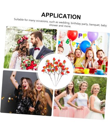 ABOOFAN 16 Pcs Artificial Strawberry Branch Greenery Decor Strawberry Branches Cherry Tomato Plant Artificial Strawberry Plants Artificiales Para Faux Plant White Flowers Wedding - Buy Online on GoSupps.com