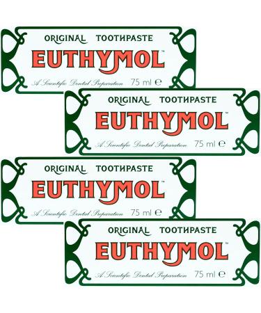  Euthymol Toothpaste with Original Toothpaste 75ml Fluoride Free Anti-Plaque Antibacterial Cavity Protection Fresh Mint Refreshing - Buy Online on GoSupps.com
