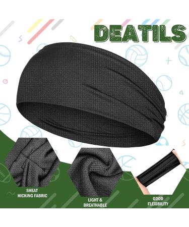 6 Pcs Kids Boys Headbands - Athletic Sweatbands for Children - Football Headband Youth Sweat Absorbing Hairband - Black/Dark Gray/Navy Blue - Buy Online on GoSupps.com