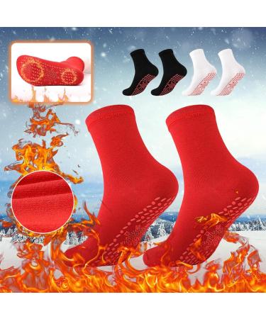 3 Pairs Self-Heating Socks for Men & Women | Tourmaline Foot Warmers for Winter Outdoor Sports Camping & Hiking - Unisex Cotton Heated Socks - Buy Online on GoSupps.com