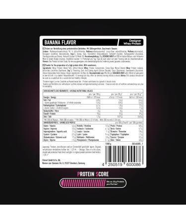 ESN Designer Whey Proteinpulver Banana 2 x 1 kg - 23g Protein/Serving Free Shaker Muscle Building Tested Quality Made in Germany - Buy Online on GoSupps.com