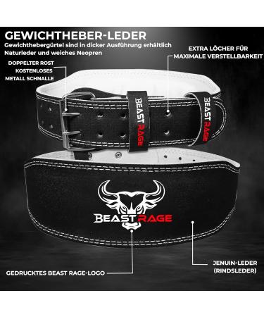 Premium Weightlifting Belt for Bodybuilding - Durable Leather 10 Adjustable Holes & Padded Lumbar Support Fitness Studio Essential Size L Black - Buy Online on GoSupps.com
