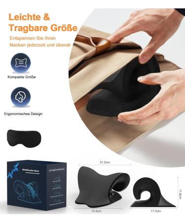 Neck Extensor & Stretcher - Ultimate Neck Support & Relaxation | Chiropractic Pillow & Massage - Black - Buy Online on GoSupps.com