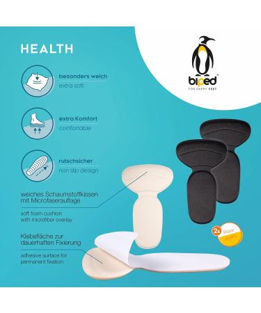 Buy Biped Health Heel Pads - Comfortable Self-Adhesive Cushions for Oversized Shoes - Anti-Slip Protectors (Beige/Black) - Prevent Blisters & Wounds - Buy Online on GoSupps.com