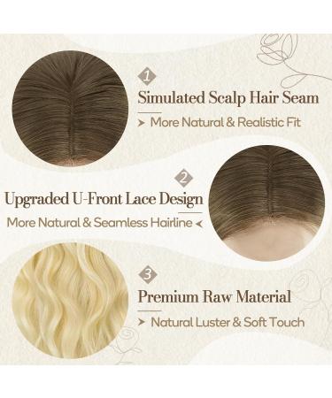 BARSDAR Long Wavy Blonde Wig - 66cm Lace Front Synthetic Hair for Women | Ombre Platinum Blonde Daily & Halloween - Buy Online on GoSupps.com