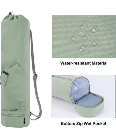 Sportsnew Yoga Mat Bag - Green | Water Bottle Pocket & Bottom Wet Pocket | Multi-Functional Exercise Mat Carrier - Buy Online on GoSupps.com