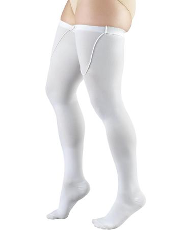 Truform Surgical Stockings - 18 mmHg Compression - Thigh High Closed Toe - White - X-Large (Pack of 2) - Men & Women - International Shipping Available - Buy Online on GoSupps.com