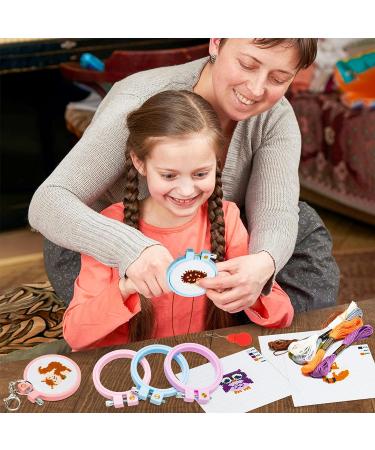 WATINC 5Pcs Embroidery Kit for Kids - DIY Cross Stitch Key Chain with Woodland Animal Patterns - Needlepoint Starter Kit for Beginners and Adults - Buy Online on GoSupps.com