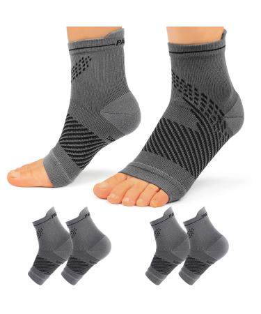 PAPLUS Plantar Fasciitis Compression Socks for Men and Women(2 Pair). Foot Brace Sleeves with Arch/Ankle Support Reduces Swelling & Heel Spur Pain  Recovery for Sports. Grey X-Large(2 Pairs)