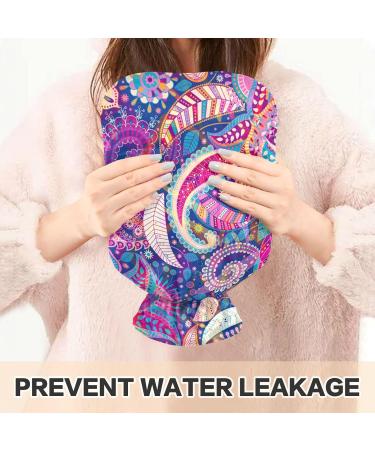 Colorful Paisley Flower Hot Water Bottle with Cover - 2L for Back Pain Relief & Cold Therapy | Naanle International Shipping - Buy Online on GoSupps.com