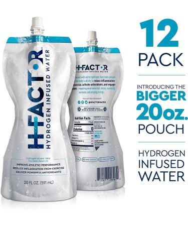 HFactor Hydrogen Infused Pure Water 20oz (12 Ct) for Pre/Post Workout Recovery - Antioxidant Drink for Athletic Performance - Packaging Varies - Buy Online on GoSupps.com