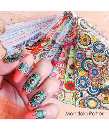 Bohemia Nail Foil Sticker Set - Colorful Paisley Design for DIY Nail Art | 10 Sheets Decals for Manicure Supplies - Style 4 - Buy Online on GoSupps.com