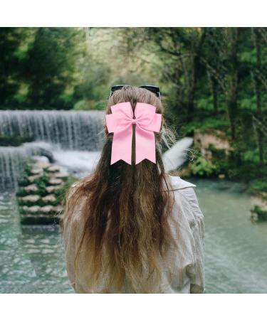 2 Pack 6 inch Bow Hair Clips Large Hair Bow Hair Barrette Clips for Women Girls Pink Hair Bow for Girls - Buy Online on GoSupps.com