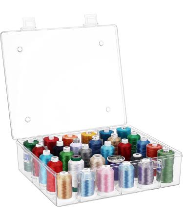 New brothread Tall & Clear Storage Box/Organizer for 30 Spools - Embroidery & Cotton Thread Holder Compatible with Isacord, Floriani, Madeira, Glide - 1X30 - Buy Online on GoSupps.com