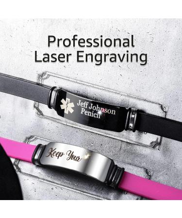 Caramel Sweet Life Adjustable Medical Alert Bracelet - Personalized for Men and Women in Black, Red, Pink, Blue - Buy Online on GoSupps.com