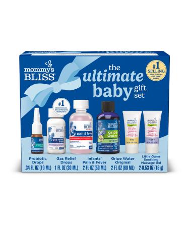 Mommy s Bliss Ultimate Baby Gift Set | Gripe Water Probiotic Drops Pain & Fever Medicine Gas Relief Drops and Gum Massage Gel