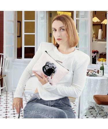 LEVLO Murderous Cat Cosmetic Bag with Knife - Trendy Makeup Pouch for Women & Girls | Unique Cat What Design - Buy Online on GoSupps.com