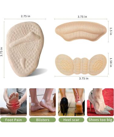 Heel Pads Inserts for Shoes - 7 Pairs High Heel Grips & Metatarsal Pads for Foot Pain Relief | Reusable Cushions for Men & Women - Buy Online on GoSupps.com