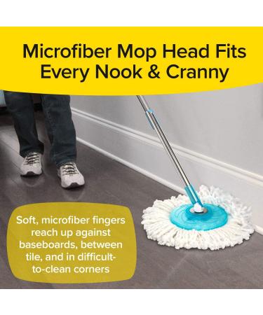 Hurricane Spin Mop by BulbHead As Seen On TV Mop & Bucket System | Super-Absorbent Microfiber Head, Reaches Anywhere, Spin Away Germs & Dirt - Buy Online on GoSupps.com