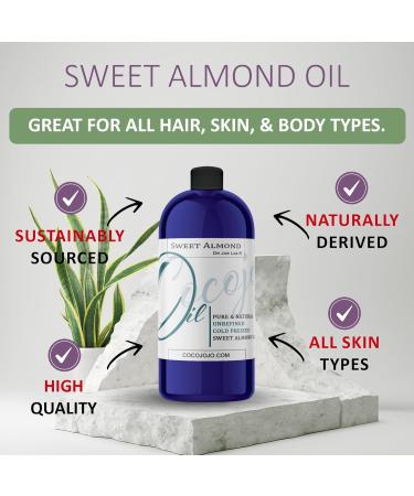 Dr Joe Lab Sweet Almond Oil for Hair Sweet Almond Oil for Skin Body Nails Pure Natural Cold Pressed Unrefined Extra Virgin Moisturizes & Nourishes - 32 Fl Oz - Packaging May Vary - Buy Online on GoSupps.com