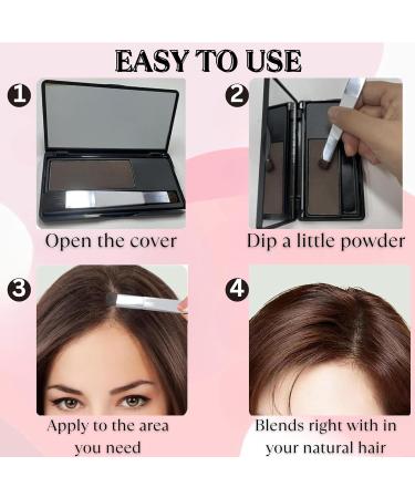 PRMGLOBAL Voulumon Root Touch Up Powder - Hairline Shadow Powder - Instantly Cover Grays -Sweatproof with Brush- Hair Root Cover UP Powder for Loss Thin Hair Bald Spots for Women & Men (Dark Brown) - Buy Online on GoSupps.com