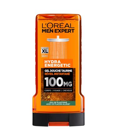 L'Oreal Paris L'Or al Men Expert - Anti-Fatigue Shower Gel for Men - Refreshes & Cleanses - Enriched with Taurine - Hydra Energetic - 300 ml