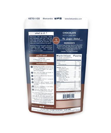 Chocolate Keto Cake Mix - Low Carb, Gluten Free, 1.8g Net Carbs | Keto and Co 9.2 oz - Buy Online on GoSupps.com