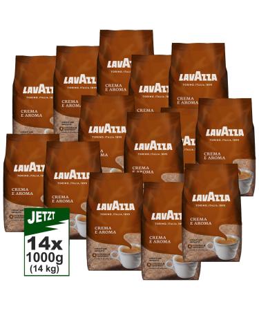 LAVAZZA Whole Bean Coffee Crema E Aroma 14x1000g (14kg) Premium Coffee Italia creamy and aromatic Original 2.33 kg (pack of 6)