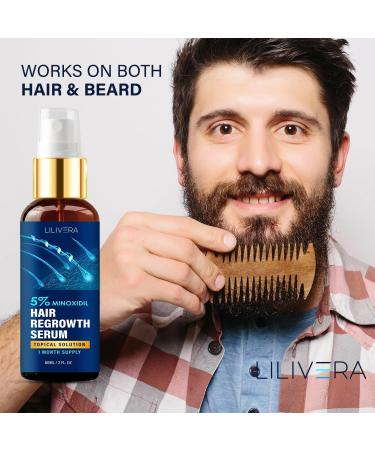 5% Minoxidil Hair Growth Serum for Men & Women - 60mL Spray for Hair & Beard Regrowth - Effective Hair Loss Treatment - 1 Month Supply - Buy Online on GoSupps.com