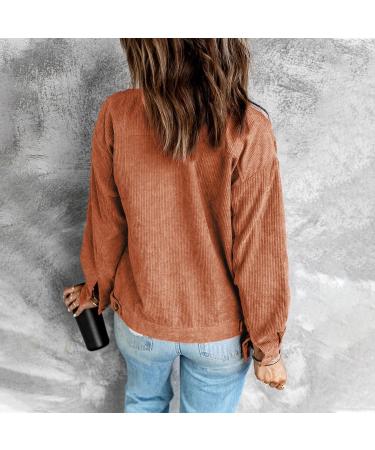 Yihaojia Womens Corduroy Button Down Shacket Jacket Casual Long Sleeve Lapel Shirt Fall Coat Oversized Blouses Tops Jacket Coffee#2 XX-Large - Buy Online on GoSupps.com