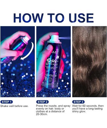 PEPHUCA Glitter Spray - Temporary Shiny Glitter Spray for Body Hair Face and Clothing Waterproof Hairspray Shimmer Silver Powder for Prom Festival Rave Stage Makeup Gifts for Women 60ML 1 Pack - Buy Online on GoSupps.com