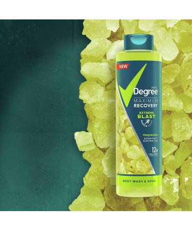 Degree Men Maximum Recovery Body Wash & Soak - 22 oz, Extreme Blast + Epsom Salt & Electrolytes - Buy Online on GoSupps.com