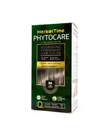 Herbal Time Phytocare Nursing and Permanent Hair Color Color Ashblond 8a |Professional natural hair color |Maintains and protects your hair |Without ammonia PPD SLS Parabene 8a Ashblond