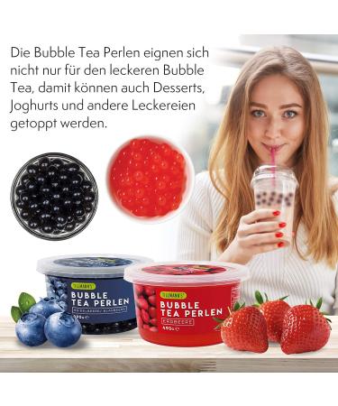 Blueberry Popping Boba | 490g Bubble Tea Pearls | Gluten-Free & Gelatin-Free | Real Fruit Juice - Buy Online on GoSupps.com