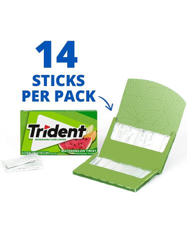 Trident Sugar Free Gum Variety Pack - Watermelon & Tropical Twist Flavors - 15 Packs (210 Pieces) - Buy Online on GoSupps.com